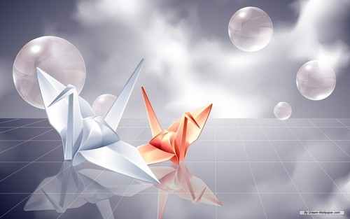  Origami 기중기, 크레인 바탕화면