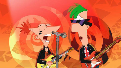Phineas and Ferb as Rockers
