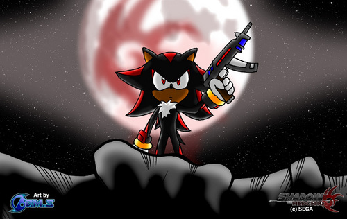 shadow with  gun