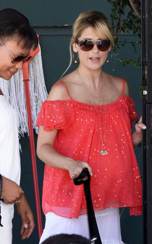 Sarah taking her dog  to the veterinarian’s office in Toluca Lake on Wednesday July 22