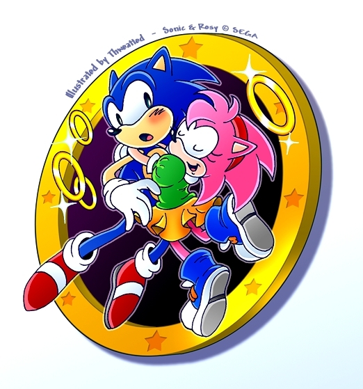 Sonic and Amy hug