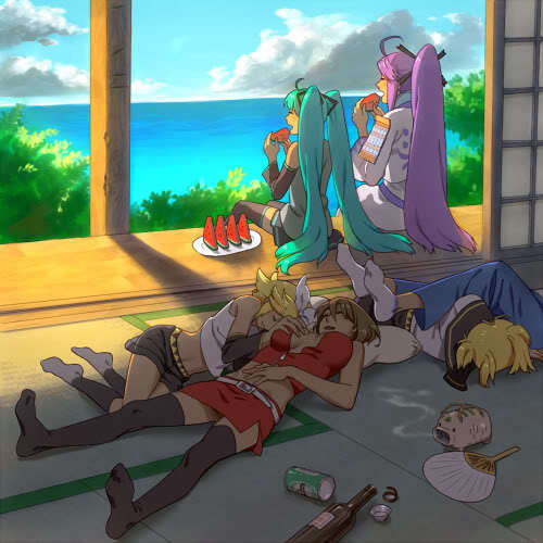  They seem tired.(except Miku and Gakupo)