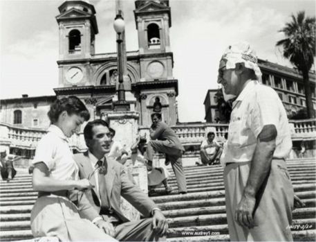  Audrey and Gregory receiving direction on the Spanish Steps
