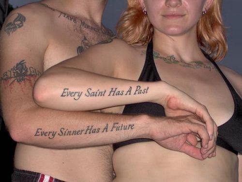  Matching Tattoo-Saint and Sinner