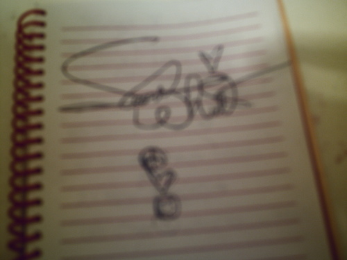  OMG! Secret Whitlock signed my notebook!!!!!