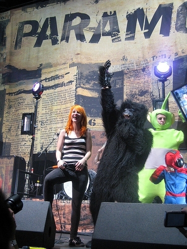 Paramore with Teletubbies, Spiderman & some other weird creatures :D