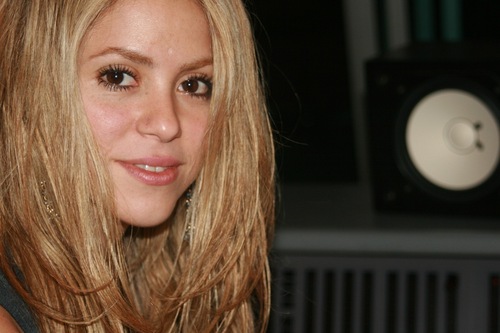  Shakira in a recording studio in Paris