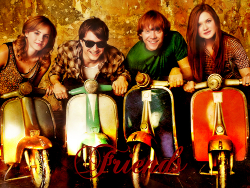 Dan, Rupert, Emma and Bonnie riding motorcycles!!! So funny one!