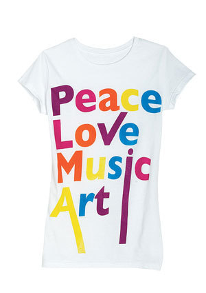  Peace Love muziek Tee