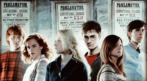  Hermione, Ron, Luna, Ginny, Harry, & Neville