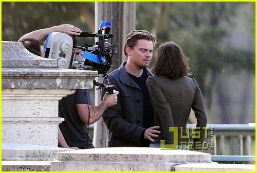  Marion on the set of 'Inception'