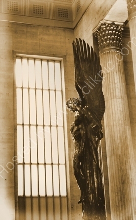 Angel Statue,Dedicated To Railroad Workers At Amtrak Station Philadelphia