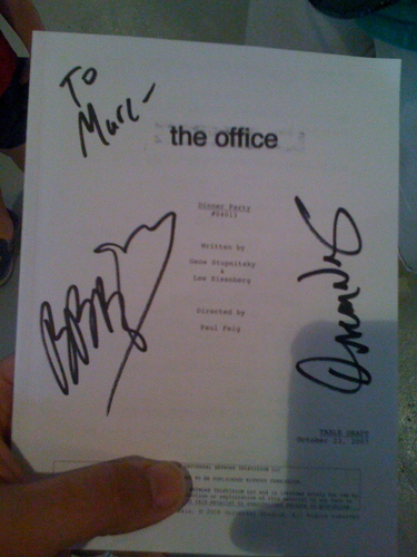  "The Office" script autographed