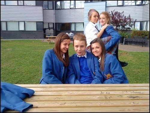 Maddie at school with friends