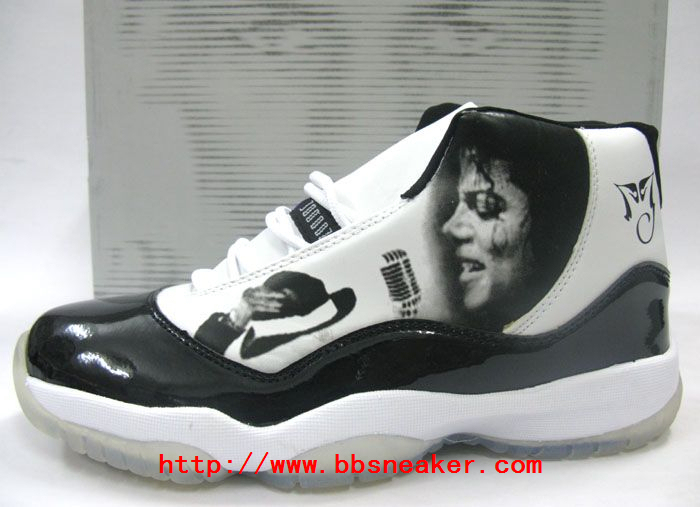 Michael Jackson Memorial black-and-white jordan sneakers