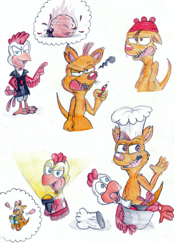  Peck and Freddy sketches