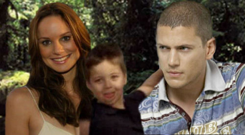  Sara Scofield with her husband Michael and her son MJ