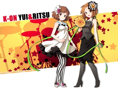  K-On! Yui & Ritsu fondo de pantalla