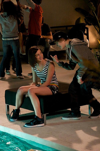  On the set of "One Time"