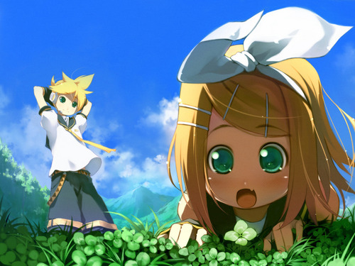  Rin & Len Kagamine Vocaloid achtergrond