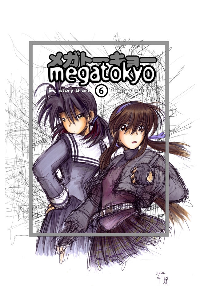 Megatokyo Volume 6 Cover (Rough)