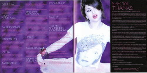  Selena baciare and Tell Album Scans