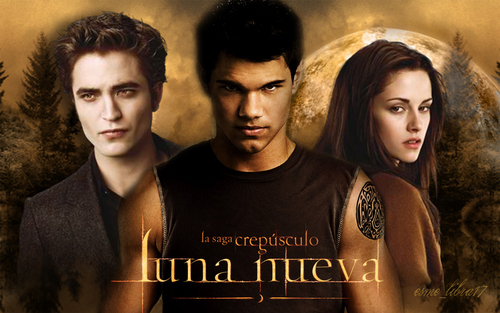  edward, bella and Jacob - Luna Nueva দেওয়ালপত্র