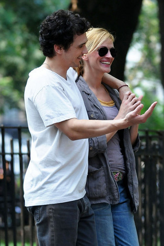  Julia and James on set in NYC