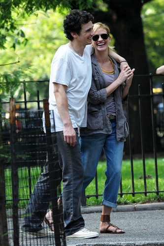 Julia and James on set in NYC