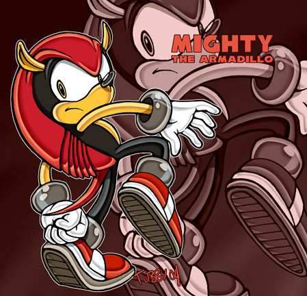 Download Caption: Mighty The Armadillo in Action Wallpaper
