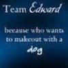 team edward cuz u cant makeout with a dog omglol photo